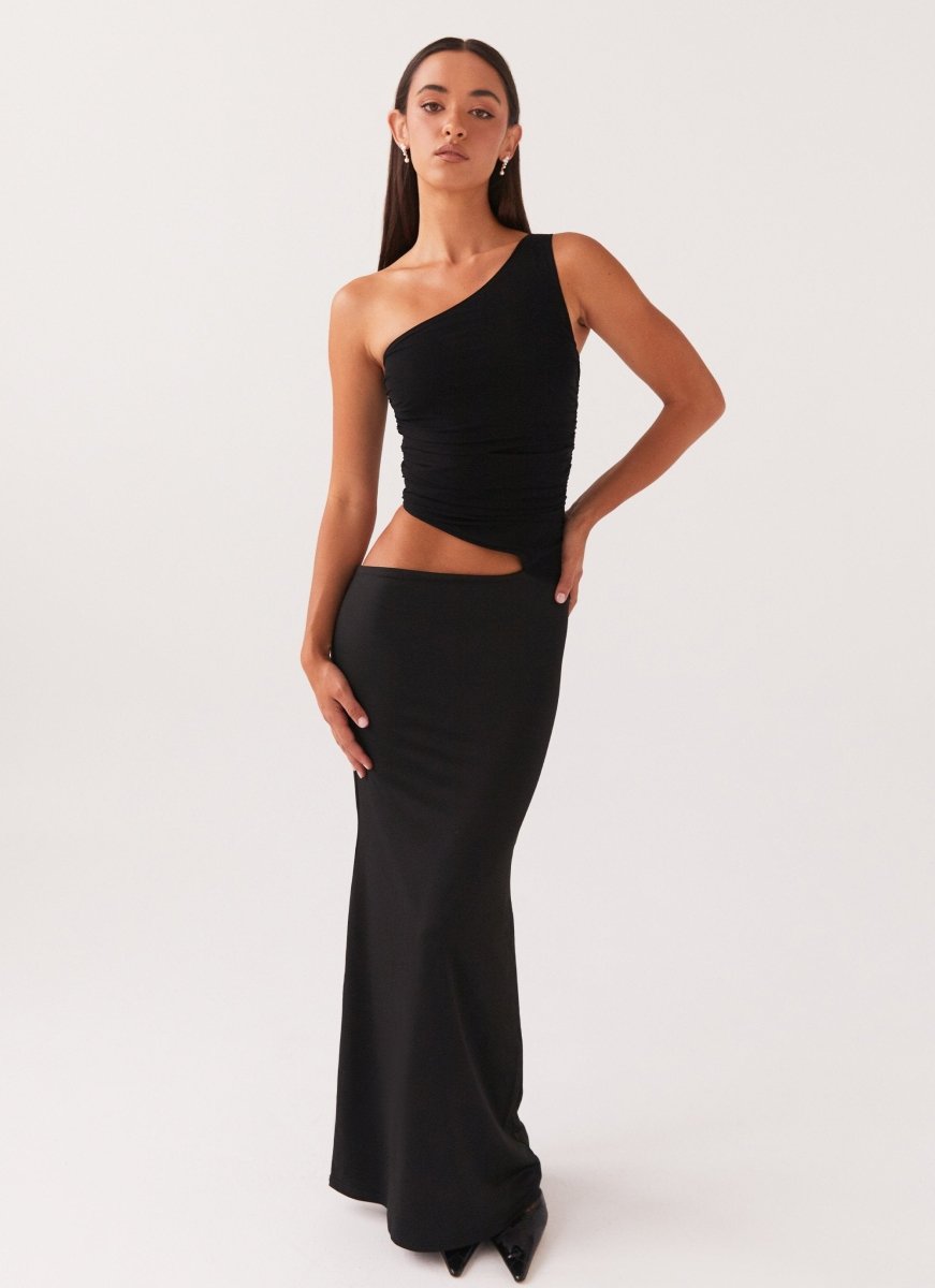 Aura | Women's Long Dress - One-Shoulder Design & Cut-Out Detail 4