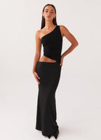 Aura | Women's Long Dress - One-Shoulder Design & Cut-Out Detail 4