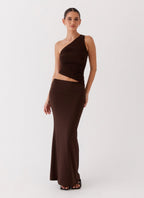 Aura | Women's Long Dress - One-Shoulder Design & Cut-Out Detail 8