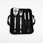Barbecue Tool Set – 3-Piece Stainless Steel BBQ Grill Tools with Tongs & Spatula, Storage Bag – Charvox
