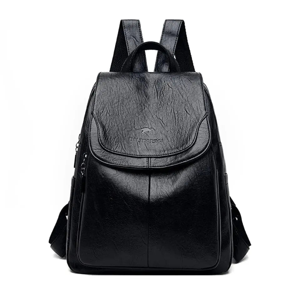 Bersh | Women's Leather Backpack – Anti-Theft Design, Genuine Leather & Urban Elegance black