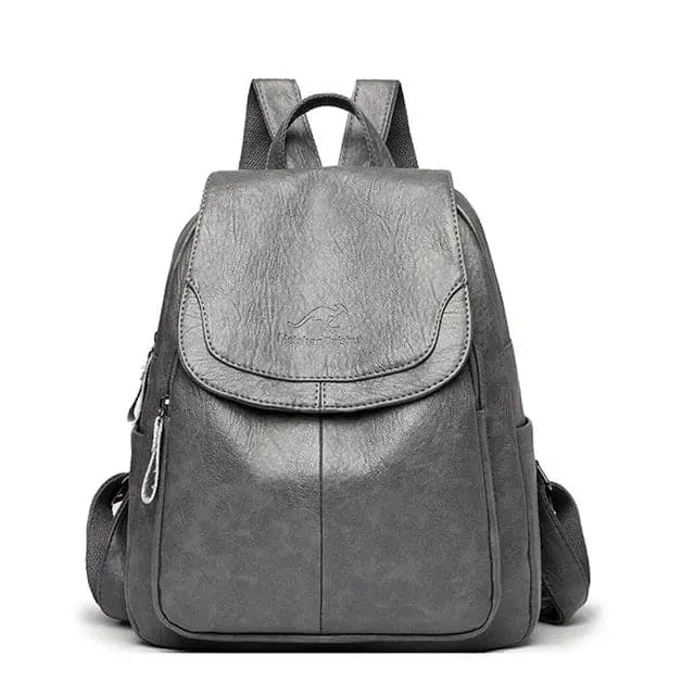 Bersh | Women's Leather Backpack – Anti-Theft Design, Genuine Leather & Urban Elegance Dark gray