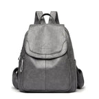 Bersh | Women's Leather Backpack – Anti-Theft Design, Genuine Leather & Urban Elegance Dark gray