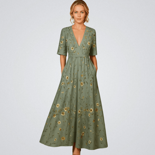 Bersh | Women's Wrap Dress – Floral Details & Feminine Fit 4
