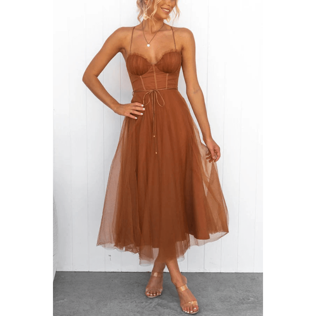 Beya | Modern Spaghetti Strap Maxi Dress for Women – Ethereal Silk Touch, Architectural A-Line & Scandinavian Summer Majestic 2