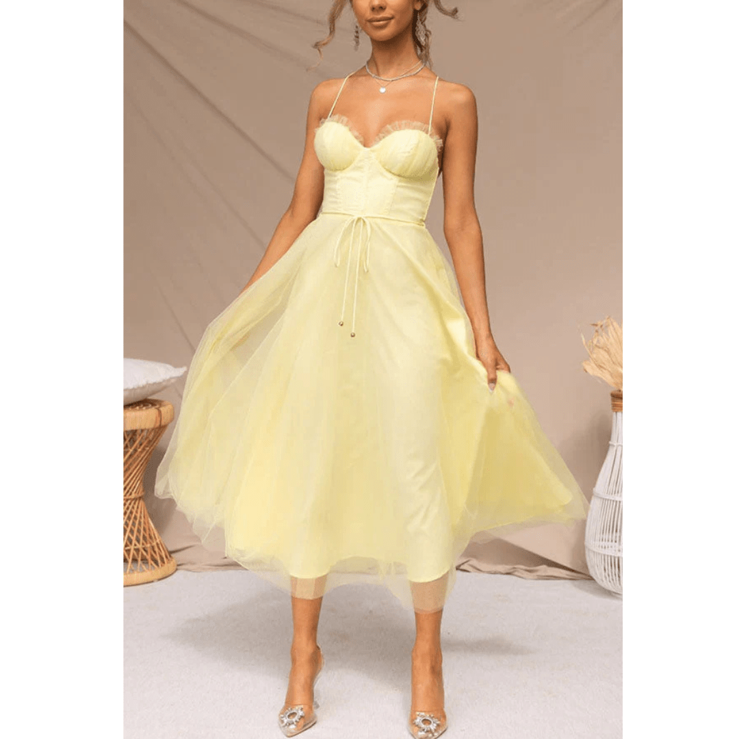 Beya | Modern Spaghetti Strap Maxi Dress for Women – Ethereal Silk Touch, Architectural A-Line & Scandinavian Summer Majestic 4