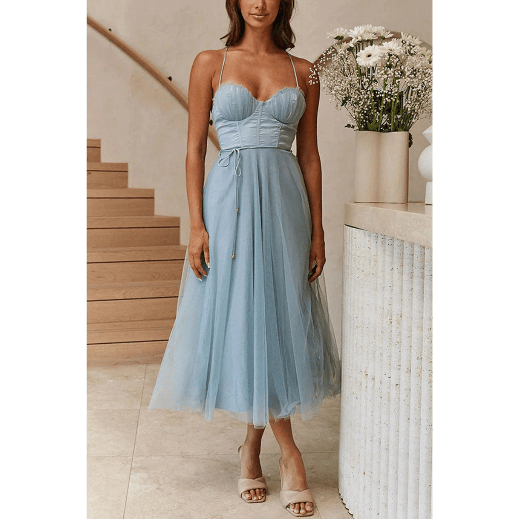Beya | Modern Spaghetti Strap Maxi Dress for Women – Ethereal Silk Touch, Architectural A-Line & Scandinavian Summer Majestic 5
