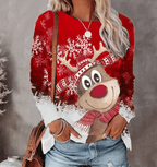 Women's Christmas Sweater – Holiday Pullover with Festive Pattern, 3 Colors, S–3XL – Amore Red