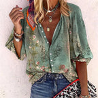 Floral Blouse Women | Button Closure & Comfortable Half Sleeves