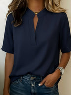 Blouse Women | Elegant Refined Collar & Timeless Design Navy Blue