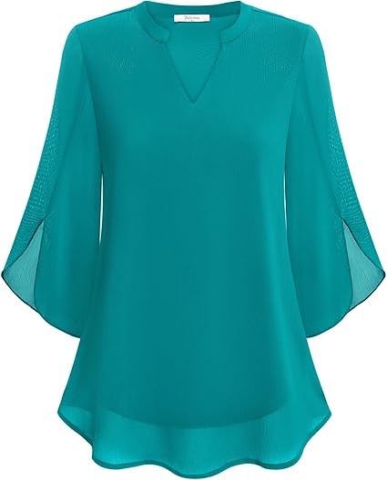 Blouse, three-quarter sleeves, flowing fabric, formal style 3
