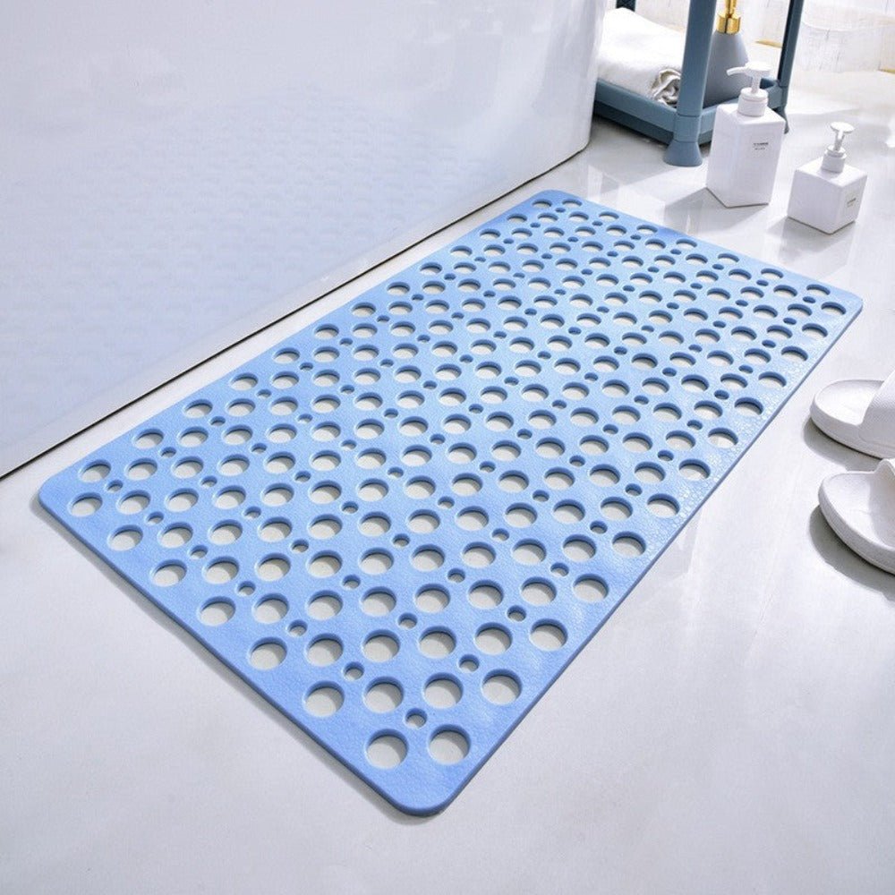 Non-Slip Shower Mat – Bathtub Mat with Suction Cups & Drain Holes, Easy to Clean, 6 Colors, 4 Sizes Blue