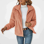 Sephira | Women’s Jacket | Zip Front Textured Pink