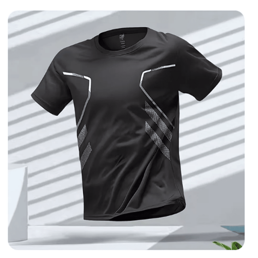 Breathable men's sports T-shirt for fitness, running and training – ideal for active men black