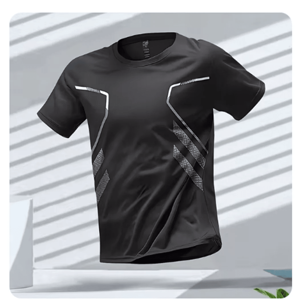 Breathable men's sports T-shirt for fitness, running and training – ideal for active men black