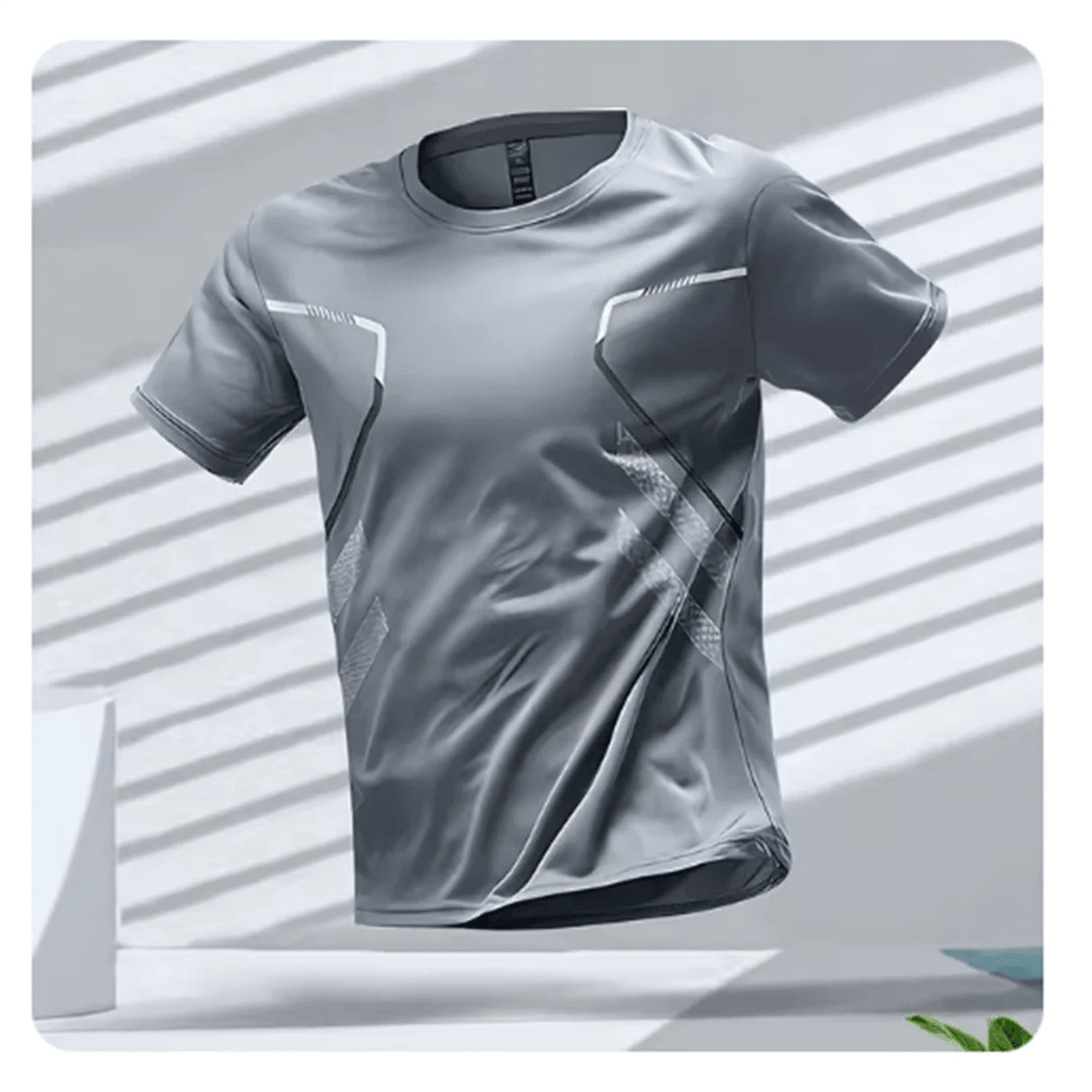 Breathable men's sports T-shirt for fitness, running and training – ideal for active men grey
