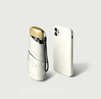 Mini Travel Umbrella – Ultra Compact Pocket Umbrella, 7.5 in Folded, Windproof, 8 Colors White