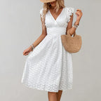 Inspire | Women’s Flutter Sleeves Midi Dress