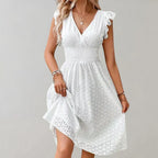 Inspire | Women’s Flutter Sleeves Midi Dress