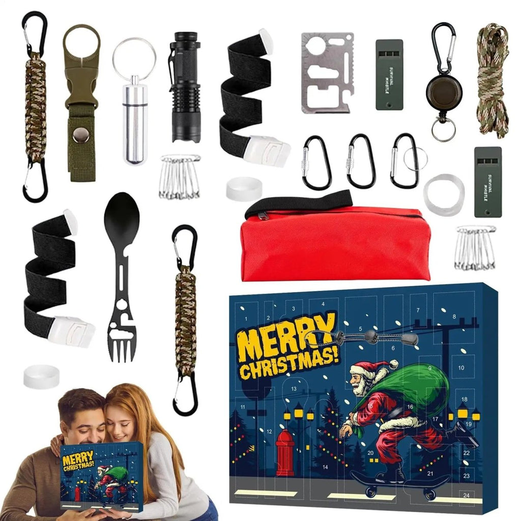 Outdoor Advent Calendar – 24 Camping & Bushcraft Gear Surprises, Christmas Gift for Hikers, Campers & Scouts