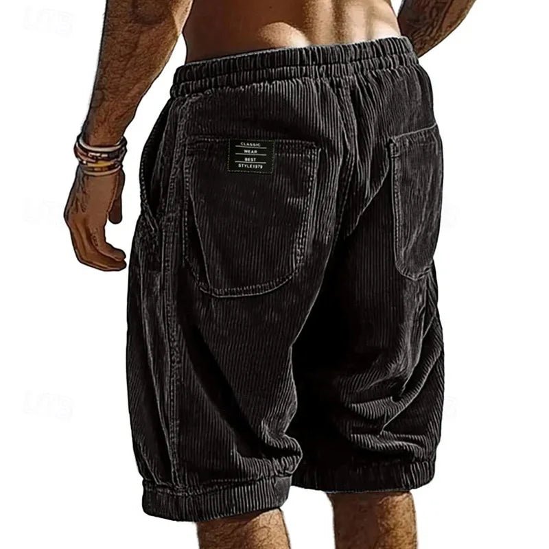 Caden | Comfortable, Solid-Color &amp; Vintage Men's Corduroy Shorts 2