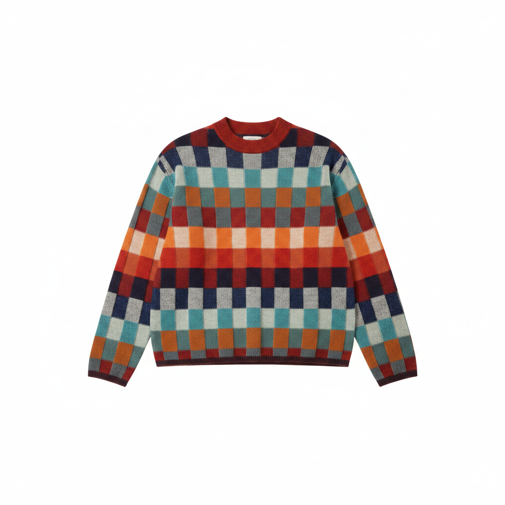 Women’s Luxury Knit Sweater in sculpted texture, warm cashmere.