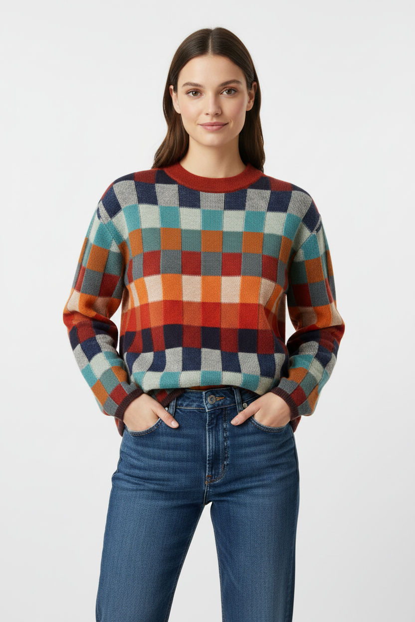 Women’s Luxury Knit Sweater with a coastal winter elegance design.