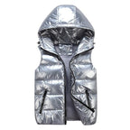 Callane | Women's down vest with hood and side zippers | Warm