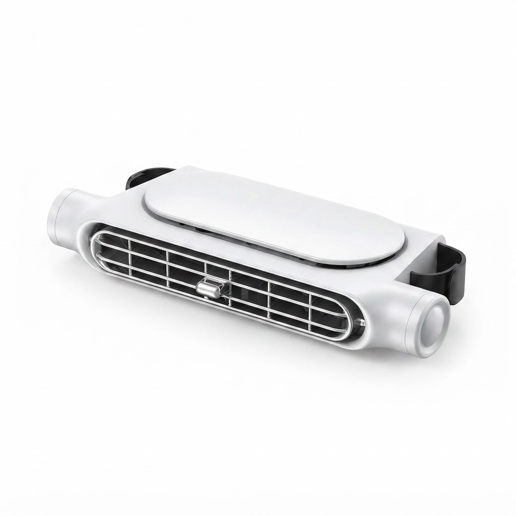 Car Seat Cooling Fan – 3-Speed USB Headrest Fan, Rechargeable Dual-Head Air Fan for Front & Rear Car Seats 1