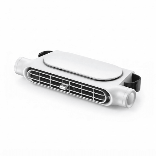 Car Seat Cooling Fan – 3-Speed USB Headrest Fan, Rechargeable Dual-Head Air Fan for Front & Rear Car Seats 3000mA-White Fan