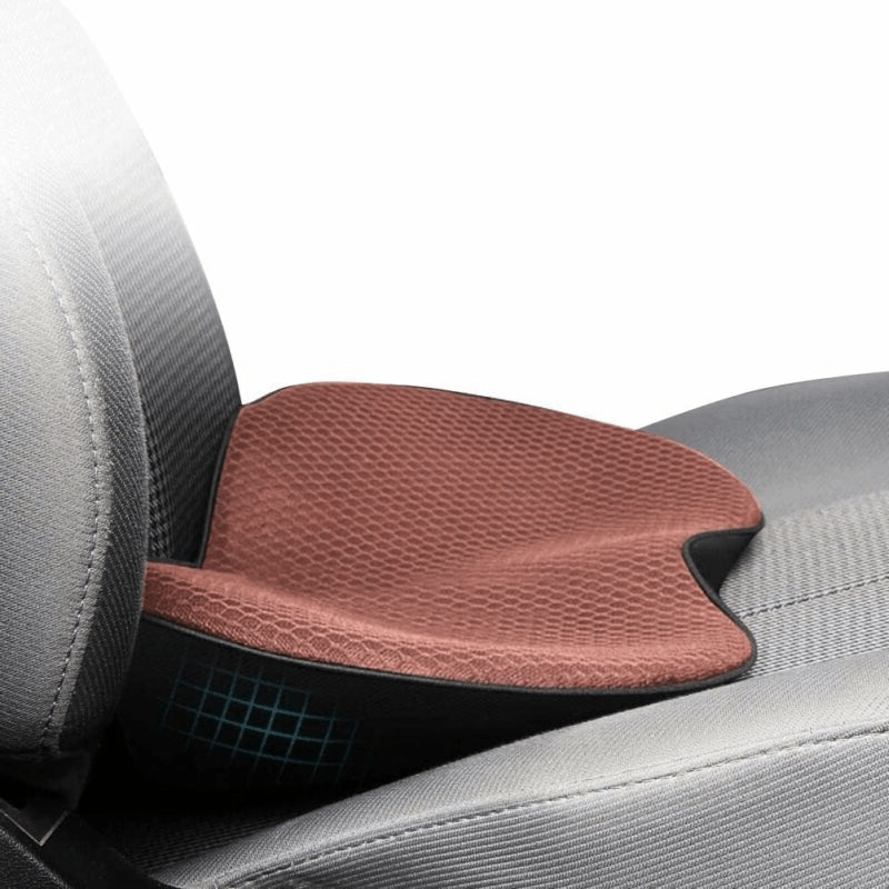Car Seat Cushion For Shorter Drivers 9.6 cm Thickness Increases Viewing Angle Brown
