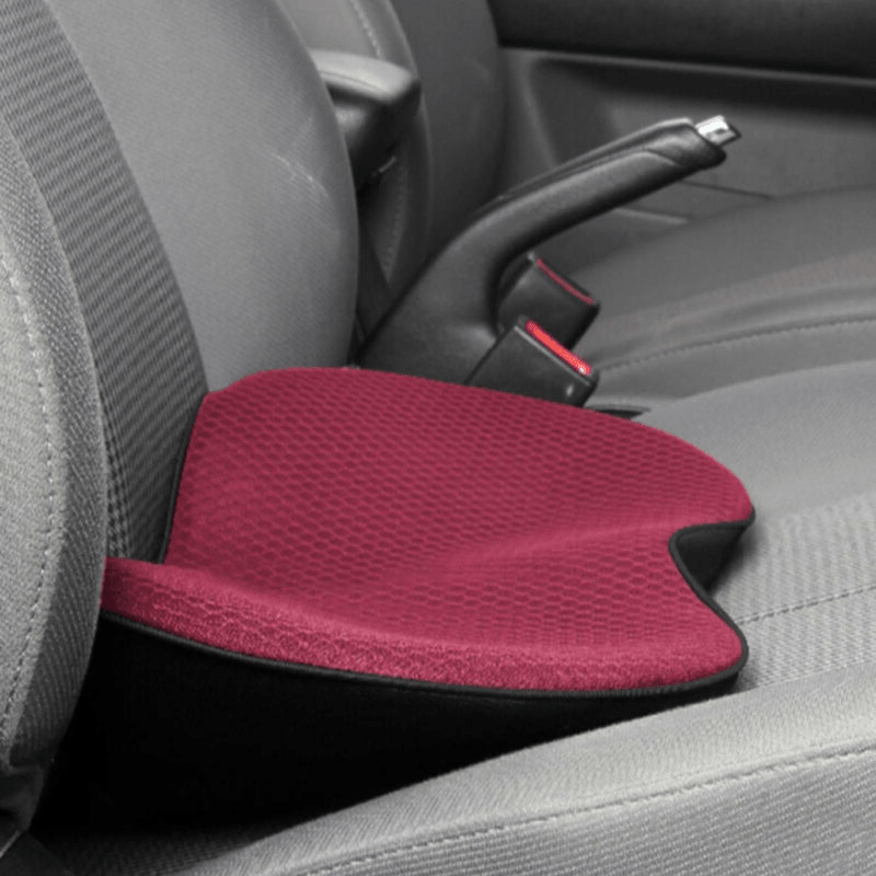 Car Seat Cushion For Shorter Drivers 9.6 cm Thickness Increases Viewing Angle Red