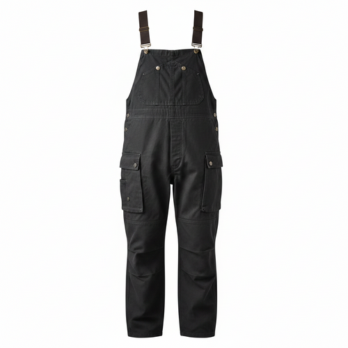 Men's Carver Canvas Overalls in Dark Gray, heavy-duty artisan weave.
