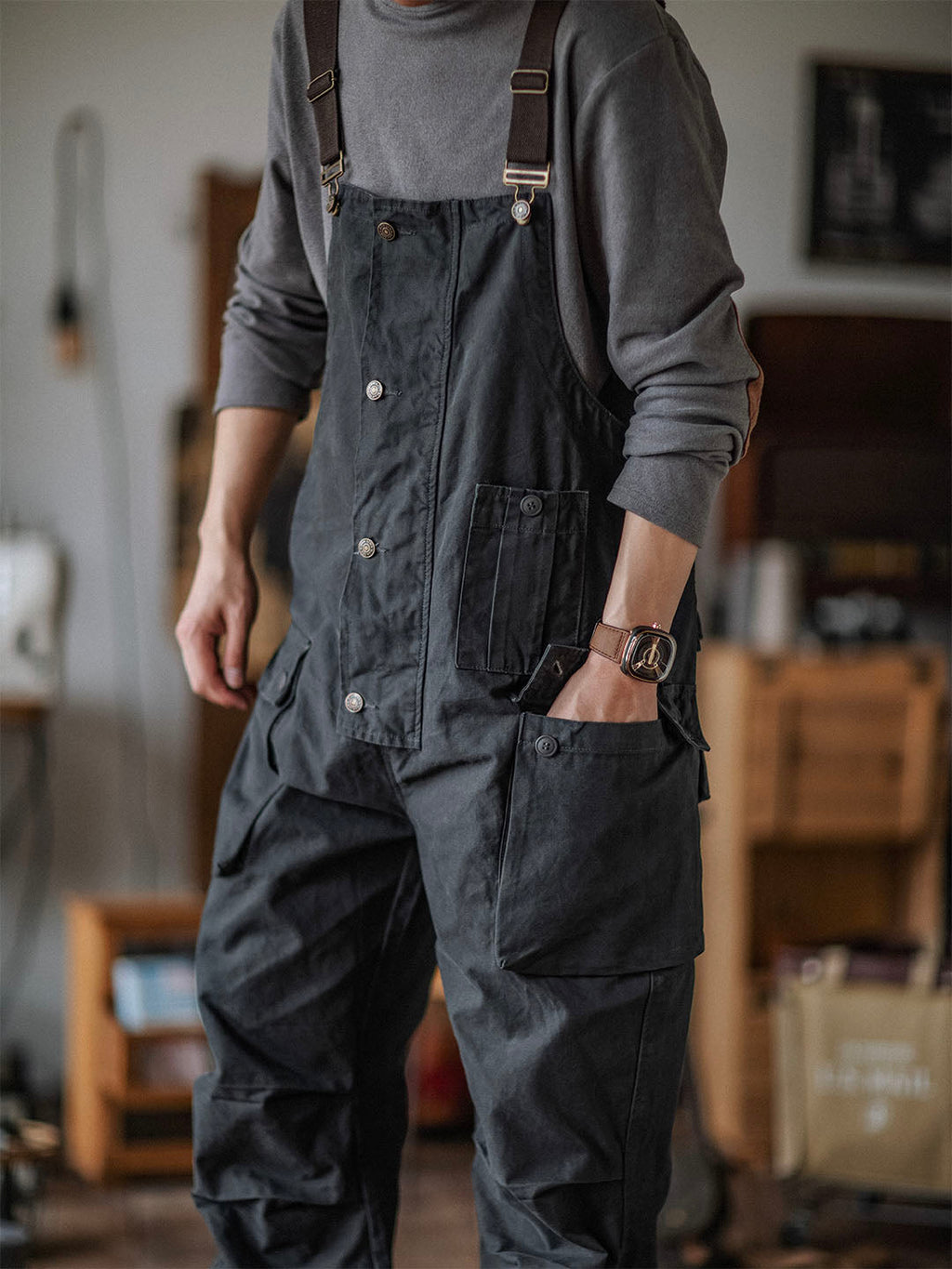 Men's Carver Canvas Overalls, featuring double-stitched resilience.