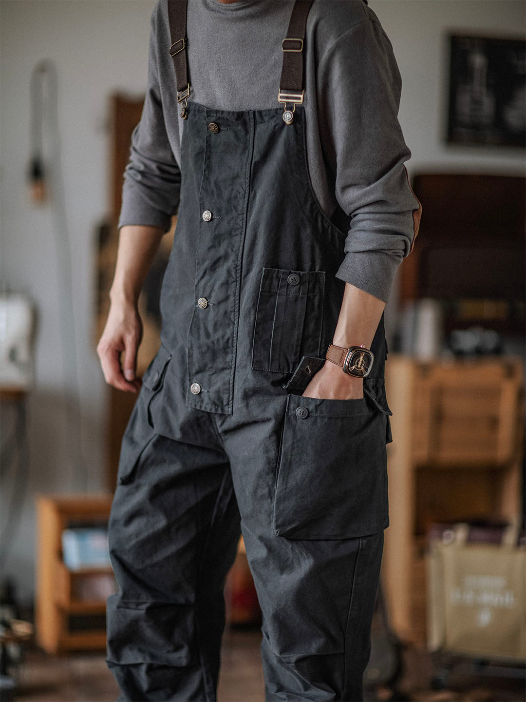 Men's Carver Canvas Overalls, featuring double-stitched resilience.