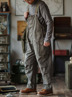 Men's Carver Canvas Overalls, showcasing practical pockets and utility.