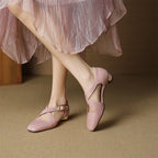 Cavra Genuine Leather Cross-Strap Heels 1