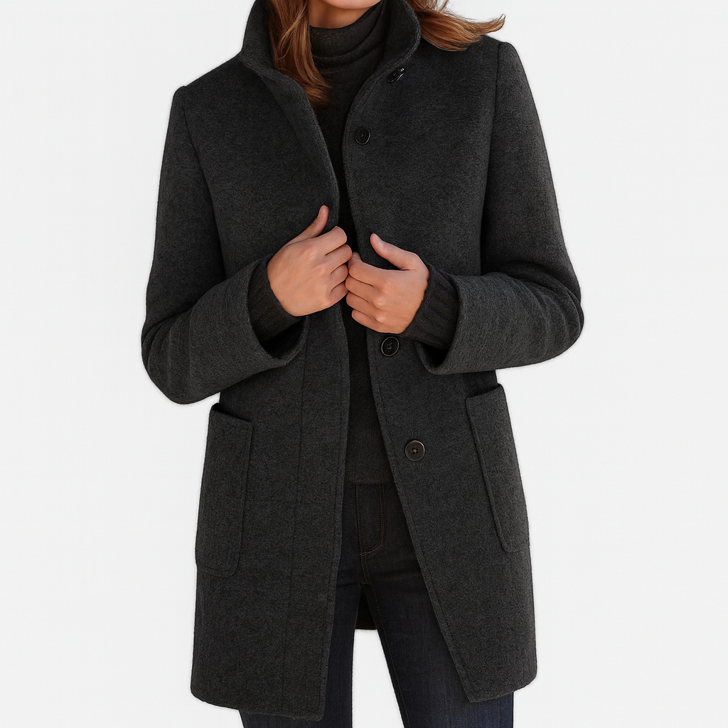 Amore | Women's Coat | Straight Cut Button Front