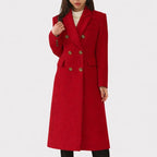 Luna | Women's Coat | Flap-style Pocket Detailing Red
