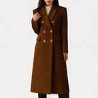 Luna | Women's Coat | Flap-style Pocket Detailing Dark Brown