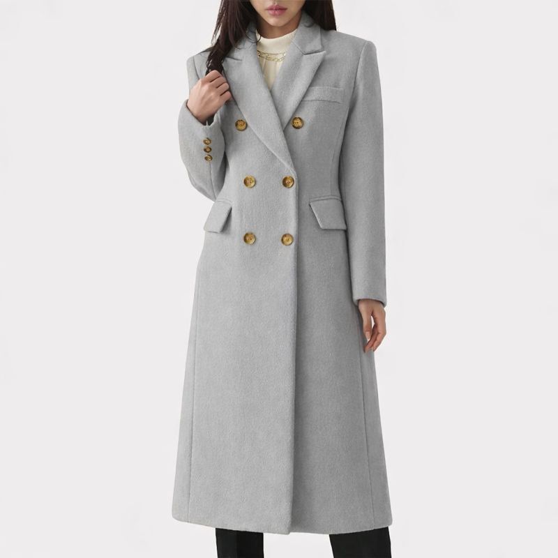 Luna | Women's Coat | Flap-style Pocket Detailing Grey