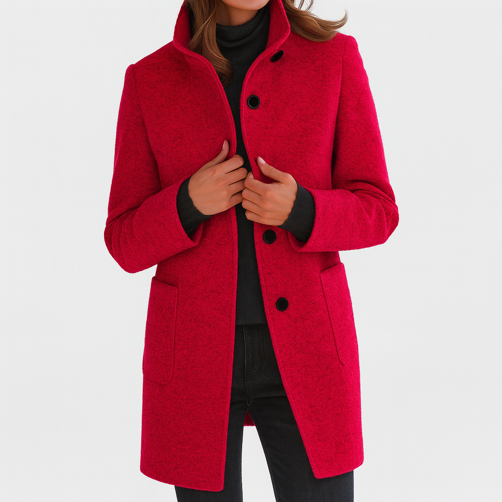 Amore | Women's Coat | Straight Cut Button Front