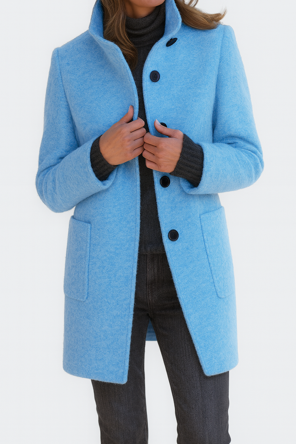 Amore | Women's Coat | Straight Cut Button Front