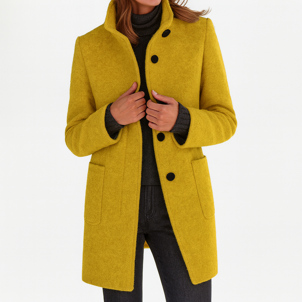 Amore | Women's Coat | Straight Cut Button Front