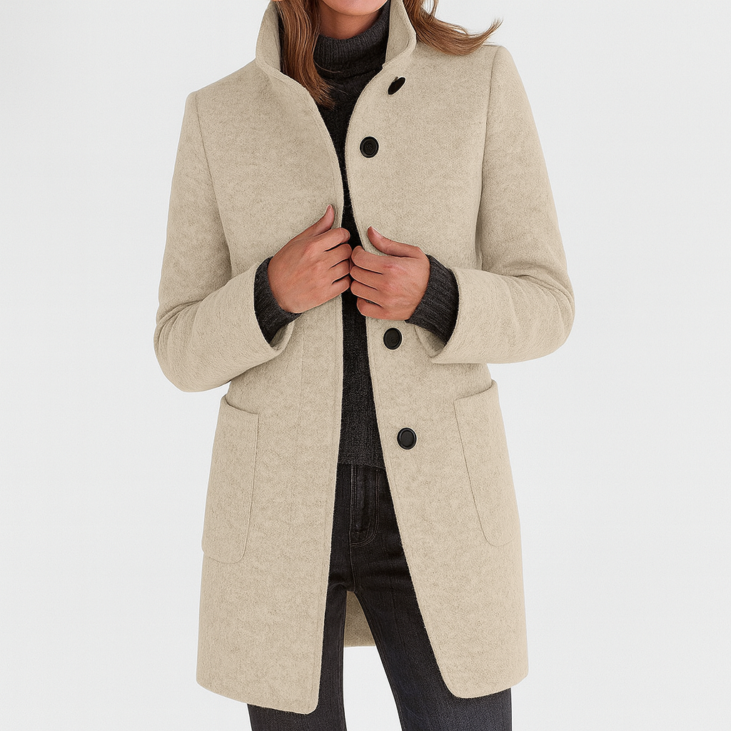Amore | Women's Coat | Straight Cut Button Front