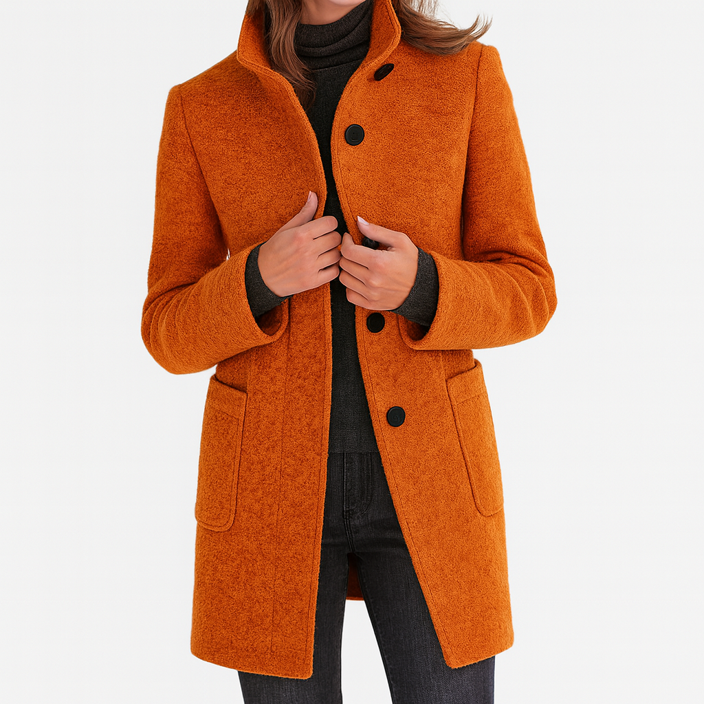Amore | Women's Coat | Straight Cut Button Front