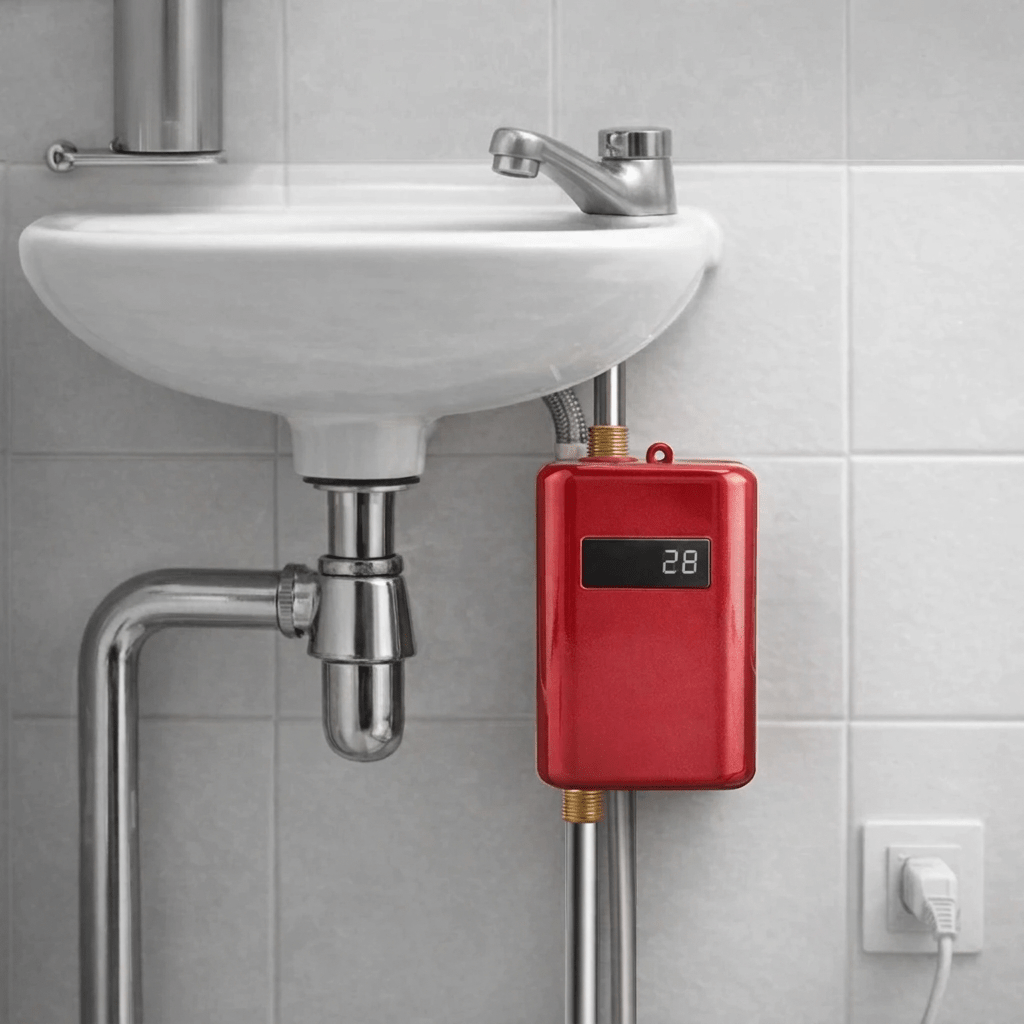 Tankless Electric Water Heater 3.8 kW – Compact Point-of-Use Instant Hot Water Heater up to 140°F with Overheat Protection