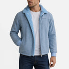 Figueral | Men’s Winter Jacket with Fleece Collar Blue