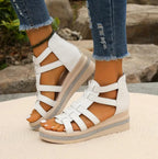 Pamelo | Elegant Wedge Sandals White