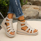 Pamelo | Elegant Wedge Sandals Beige